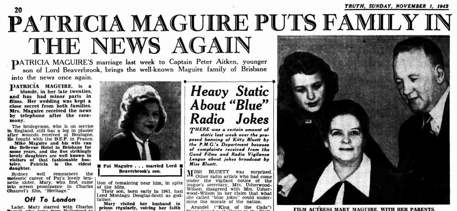 Mary and Patsy 1942 – Forgotten Australian Actors